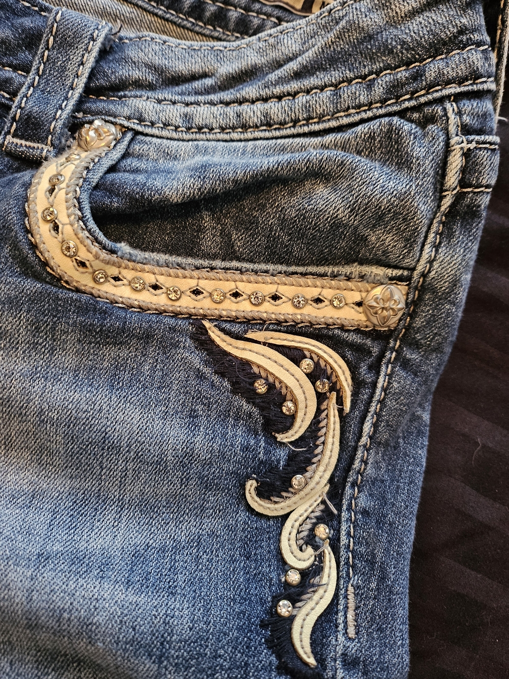 Miss Me Women's Blue Embellished Bootcut Jeans - Picture 3 of 9